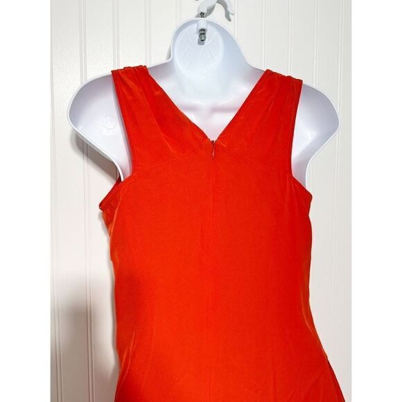 Derek Lam 10 Crosby Flamenco Asymmetrical V Neck Tank Dress Sleeveless Red 0 - Picture 8 of 16